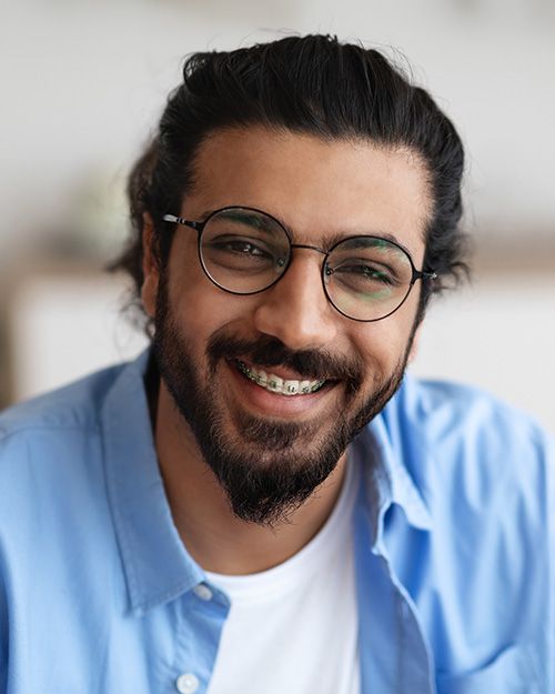 adult patient with braces