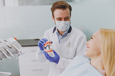 patient recieving a consult from the orthodontist